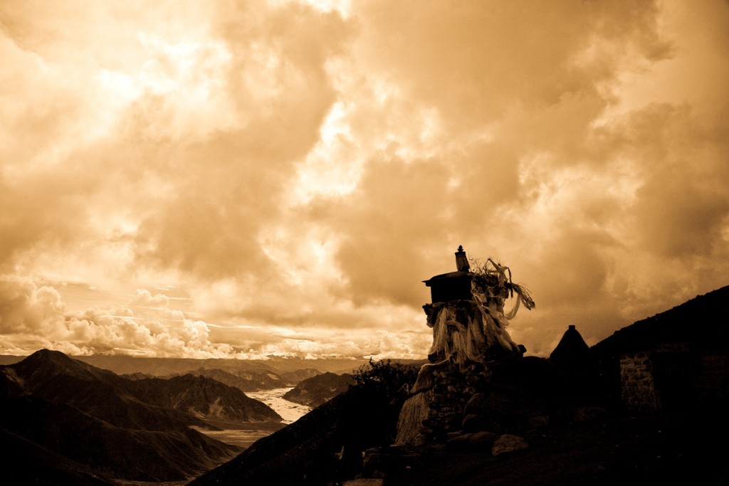 View To Distant Kyichu River, Above Longchenpa's Hermitage, Gangri Tokar, Tibet